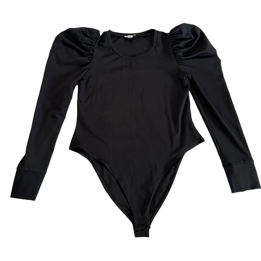 Extro&Vert Black Puff Long sleeve Bodysuit Size 16